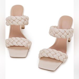 Syktkmx Women's Braided Heeled Sandals